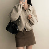 T-ra Crop String Two-Way Collar Jacket