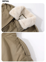 Royal Long Stand Bomber Jacket Fur Coat