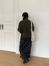 Tigent Peach Fuzz Check Long Skirt