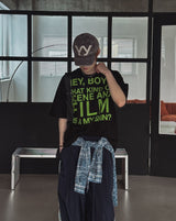 フィルムレタリングオーバーサイズショートスリーブTシャツ