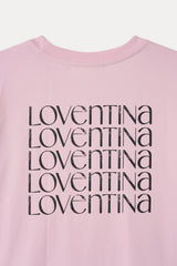 マルチプリンティングTシャツ_ピンク