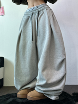 PARACHUTE TWO PINTUCK BALLOON LONG WIDE PANTS 🖤🩶💜🤎🩷5COLOR