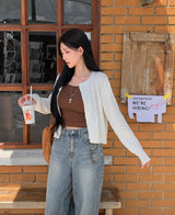 [BELLIDE MADE] Peanuts, buccul semi-cropped cardigan