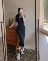 【MADE】コーデュロイビスチェロングワンピース