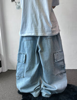 Eve Parachute Cargo Balloon Denim Pants 3color