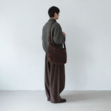 webbing belted cotton wide pants