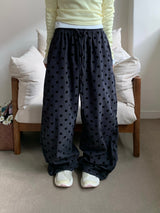 Poky Dot Embossed Velvet Long Pants (4c)
