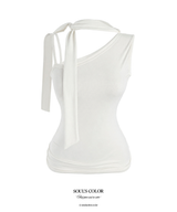 Sera Asymmetric Tie Top (4color)