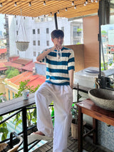 Daily linen ice banding wide pants