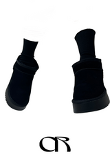 (COW LEATHER🤎🐑🐄) ダルメシアンアグ4㎝プラットフォームショートブーツ