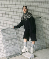 UNISEX 2WAYチェックロゴスウェットパンツ