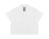 low-edge short-sleeved shirt (WHITE)