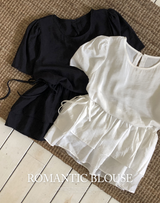 #BY ラウンドレイヤード半袖ブラウス (2color)