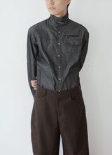high-neck shirt jacket