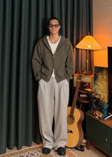 Soft Waffle Hooded Zip-Up  3COLOR