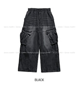 Hard Vintage Washed Cargo Denim Pants