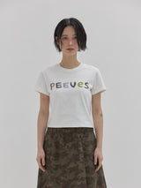 スキャニードニードルワーククロッピードTシャツ (White)