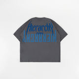 HIERARCHY STUDIOS Unruled - ダークグレーミラーワイドオーバーサイズTシャツ