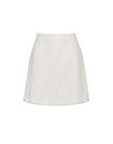 Brielle Ribbon Lace A-line Mini Skirt Ivory