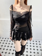レナラップリボンメッシュT