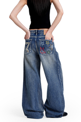 Star Embroidered Jeans
