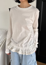 レースフリルロングスリーブTシャツ