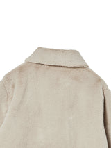 COLLAR FUR JACKET BEIGE
