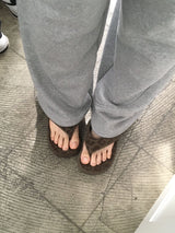 Leopard platform flip-flops