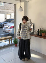 Kentally Stripe Collar Over Wool Knit