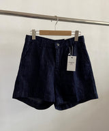 Marlo Linen Raw Denim 3/4-Length Shorts 1 Color