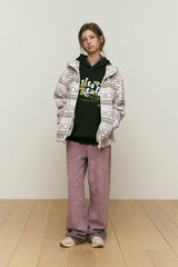 CHERRY FLEECE HOODIE ZIP UP [IVORY]