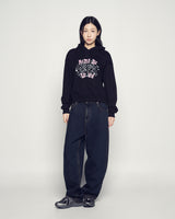 25FW WOMAN ハンドスケッチクロップフーディー ダークブラウン