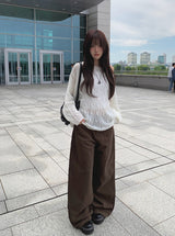 Beck Cut Line Wide Cotton Pants
