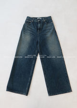 Abel dark blue long wide jeans