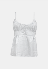 Margaret Stripe Shirred Sleeveless Top