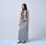 UNBALANCE SLEEVELESS TOP (COCOA)