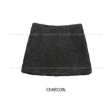 [wool 10%] Mauve Winter Wool Mini Skirt