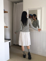 Rocha レースリボンリブド長袖Tシャツ