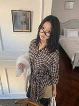 ルークウエストポイントチェックロングシャツ