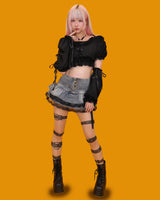 lace toto denim skirt (속바지/2color)