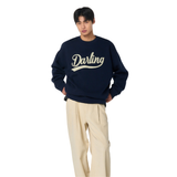 UNISEX DARLING 刺繍入りスウェットトレーナー [NAVY]