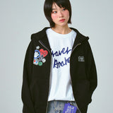[UNISEX]OF PATCH フード付きジップアップ