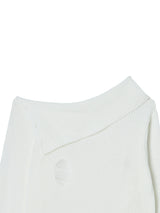 DAMAGE OFF SHOULDER KNIT WHITE