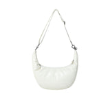 24FW BASIC LOGO GLOSSY VEGAN LEATHER CROSS BAG IVORY