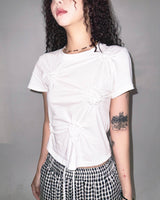 (3color) フラワー シャーリング ショートスリーブ Tシャツ