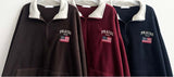 American Flag Coloring Fleece Semi-Zipup Anorak Sweatshirt