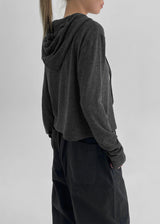 [MADE] Foil Angora Hooded Cardigan