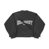 HIERARCHY STUDIOS TMTNW - ウォッシュドブラックアンチェーンオーバーサイズクルーネック