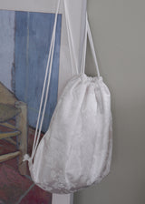 Flower Satin Backpack_White