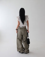 Punching lace pocket layered strap belt